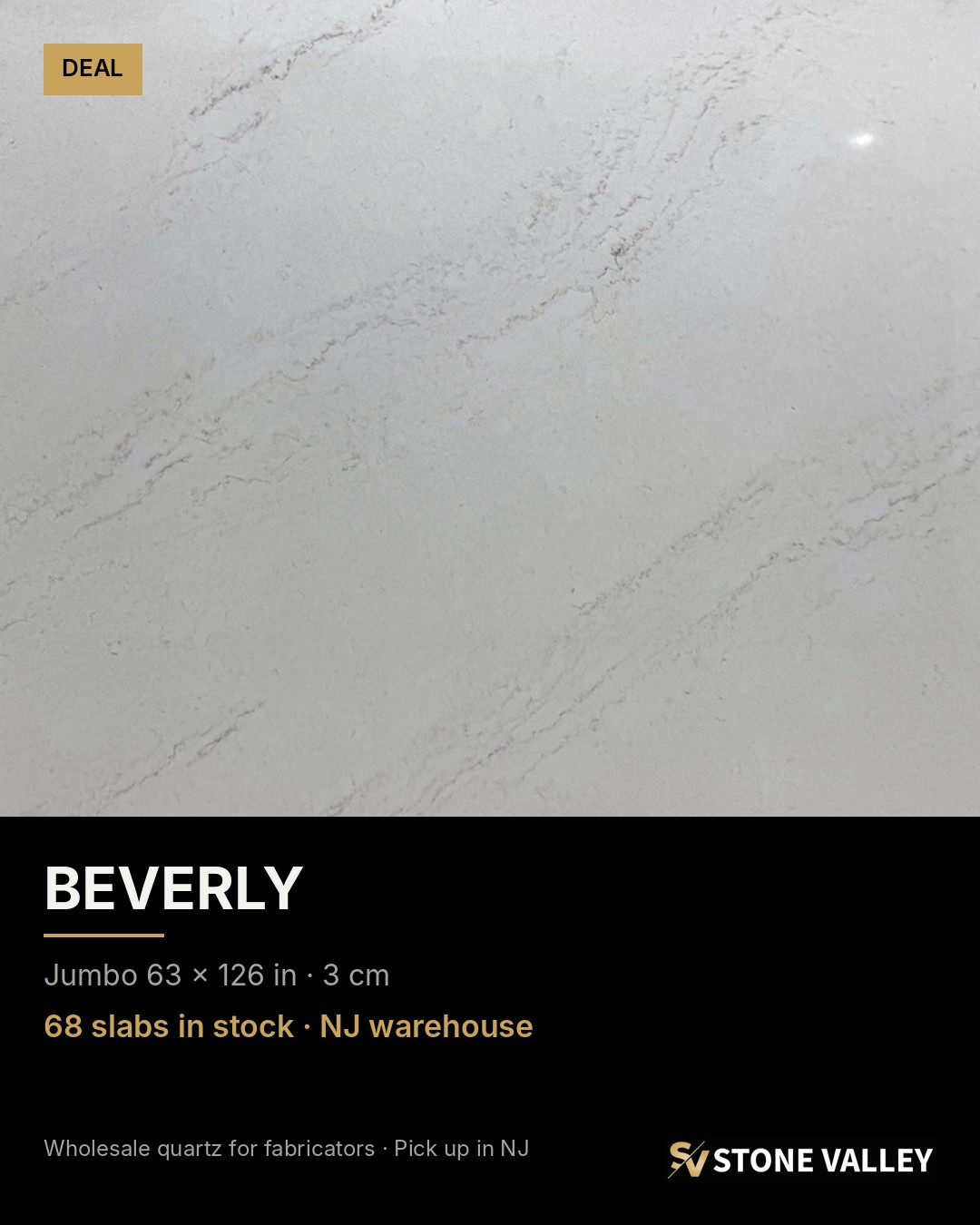 Beverly quartz slab — Deals